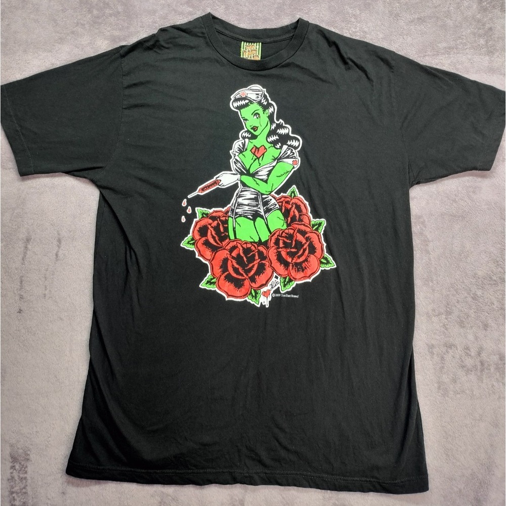 2009 Too Fast Brand Bride of Frankenstein Nurse Shirt Punk Black